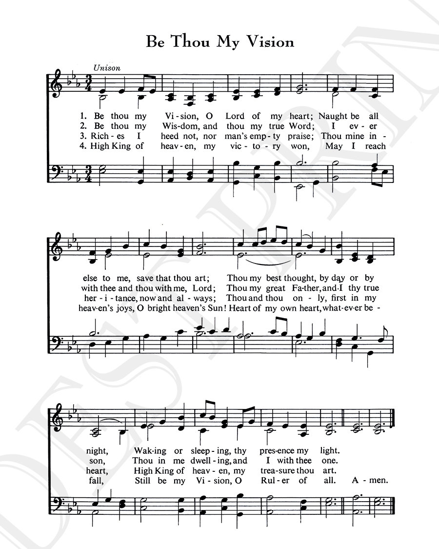 Be Thou My Vision Hymn Lyrics Hymnal Sheet Sheet Music Home Decor ...