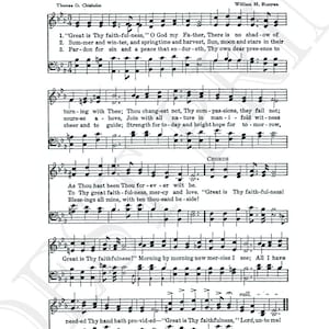 Great is Thy Faithfulness Hymn Lyrics - Hymnal Art - Sheet Music- Home ...