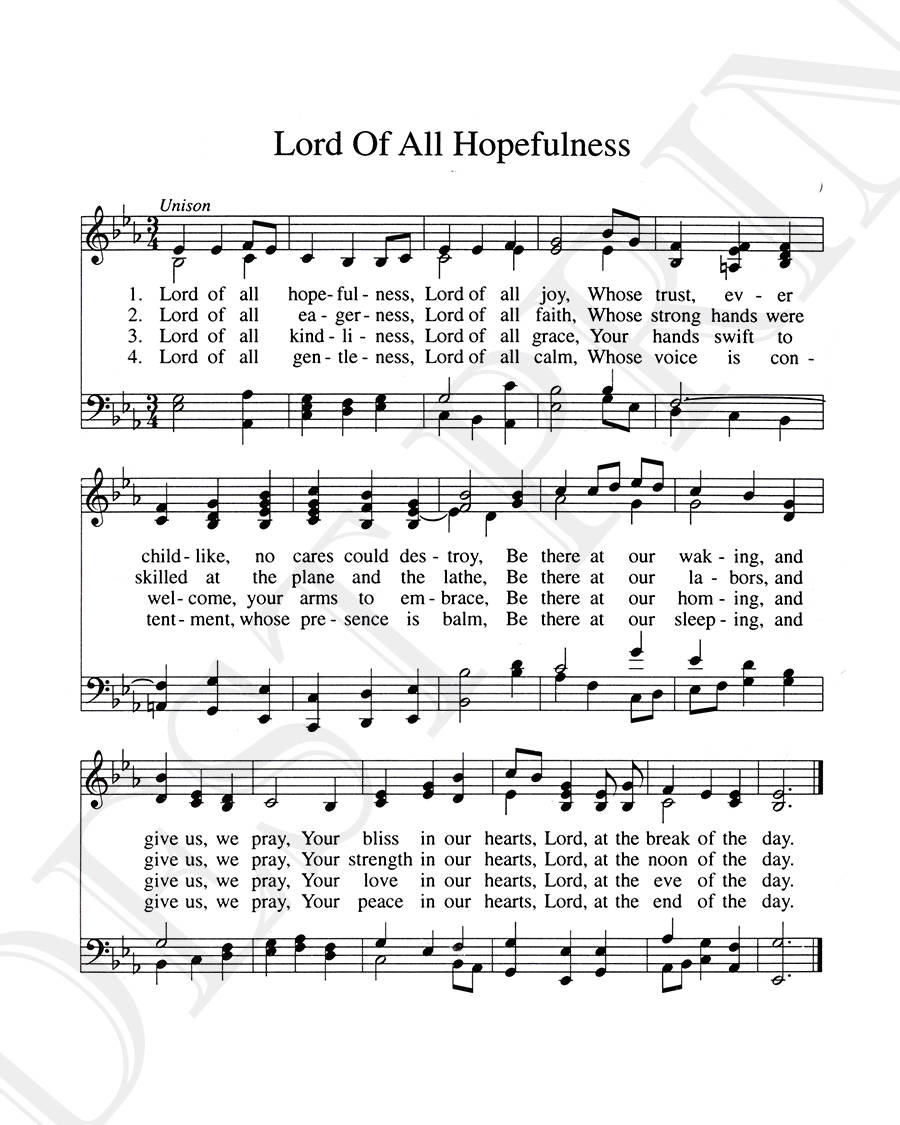 Lord of All Hopefulness Hymn Lyrics Sheet Music Art Hymn Art Home Decor