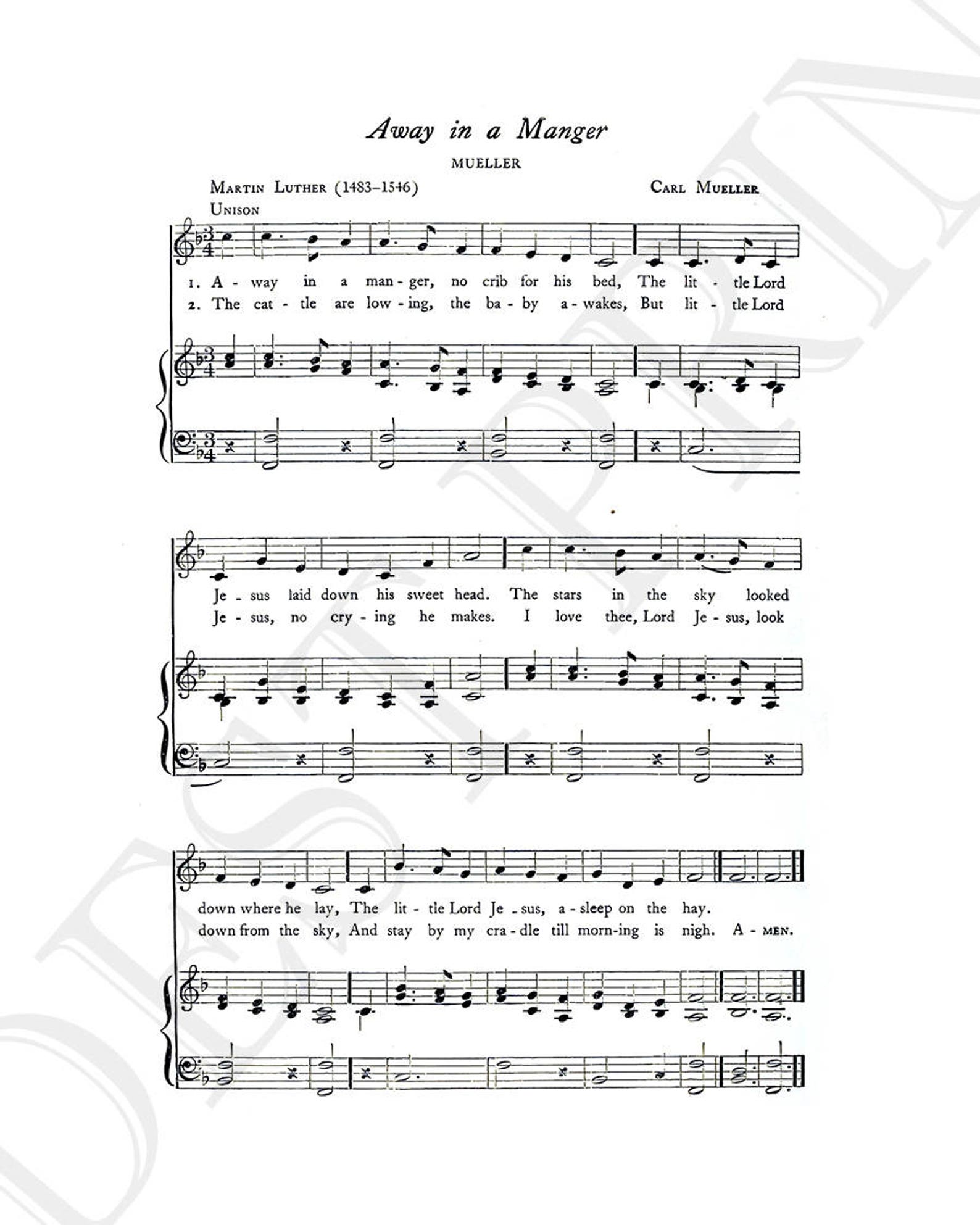 Away in a Manger Christmas Song Lyrics Christmas Sheet Sheet Music Home