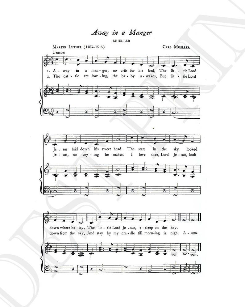 Away in a Manger Christmas Song Lyrics Christmas Sheet Sheet Music Home