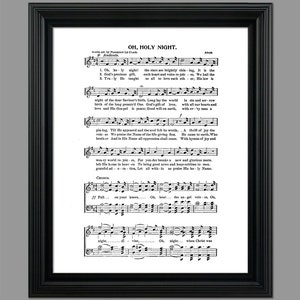 Oh, Holy Night Christmas Song Lyrics - Christmas Sheet - Sheet Music- Home Decor - Inspirational Art - Gift - Instant Download - #HYMN-029