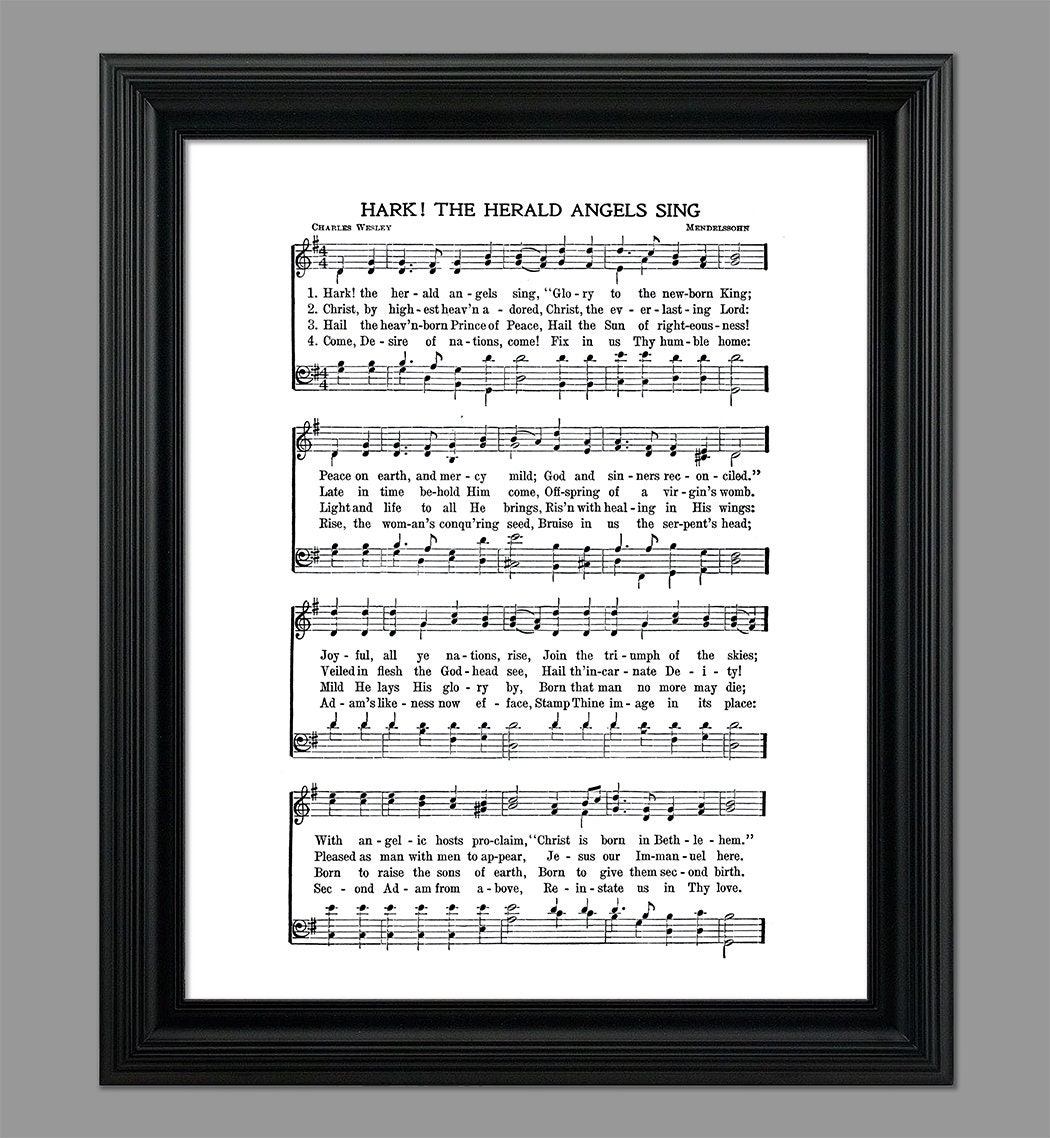 Hark The Herald Angels Sing Christmas Song Lyrics Christmas Etsy
