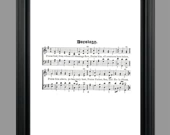 Doxology Hymn Lyrics - Hymnal Sheet - Sheet Music- Home Decor - Inspirational Art - Gift - Instant Download - #HYMN-018