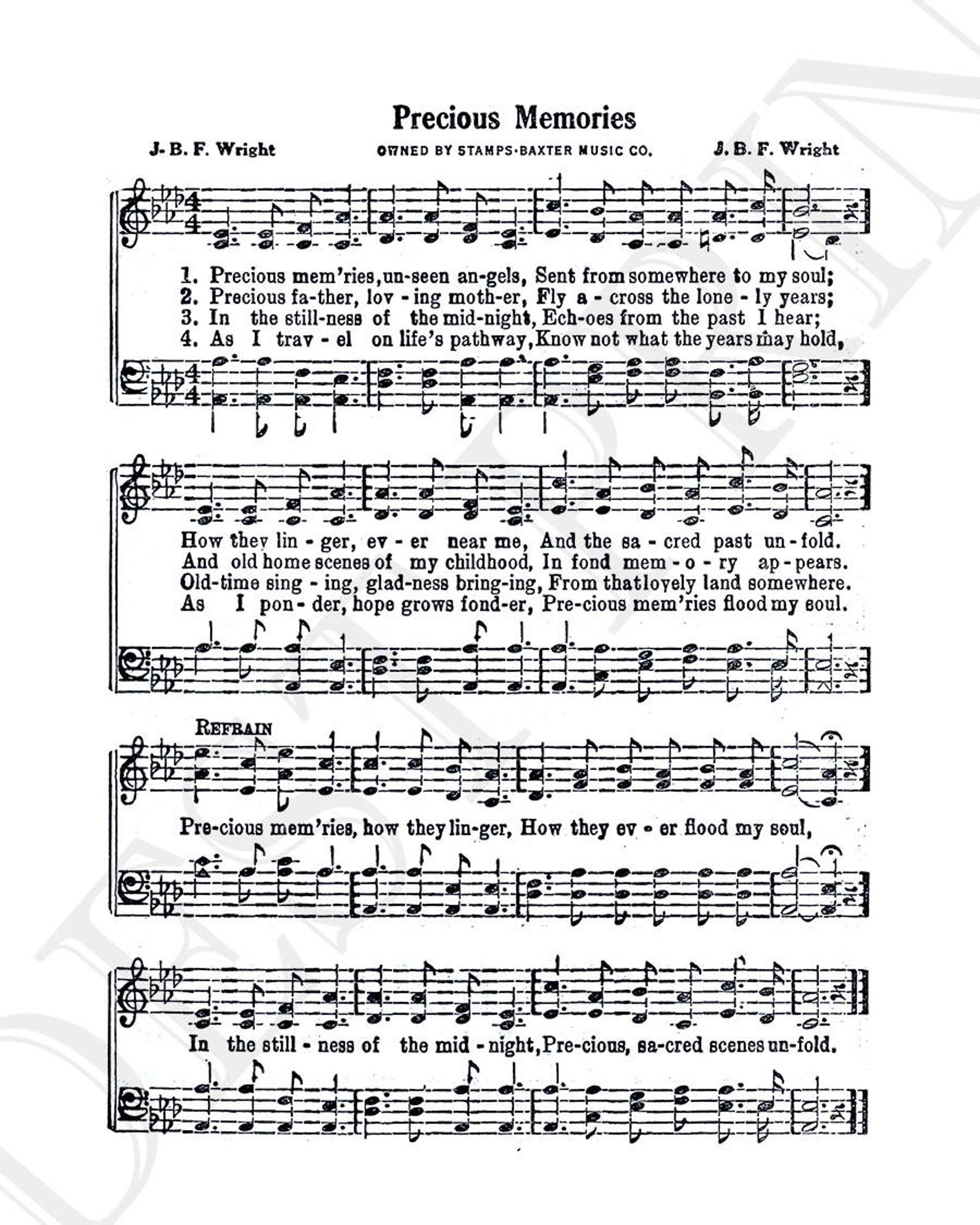 Free Printable Hymnal Pages Precious Memories