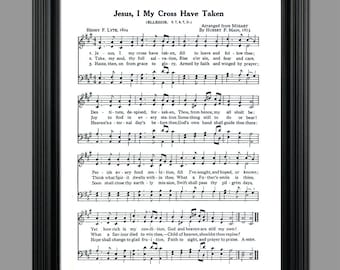 Jesus I My Cross Have Taken Hymn Lyrics - Sheet Music Art - Hymn Art - Home Decor - Music Sheet - Gift - Instant Download - #HYMN-058