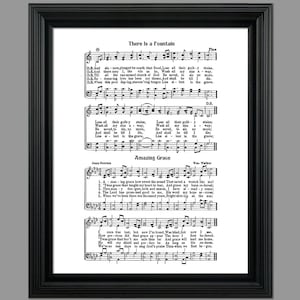 There Is A Fountain Hymn Lyrics - Hymnal Sheet - Sheet Music- Home Decor - Inspirational Art - Gift - Hymn Art Instant Download - #HYMN-012