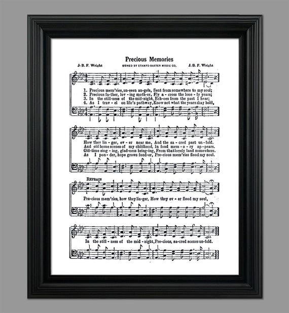 Precious Memories Hymn Gospel Music Funeral Song Sheet | Etsy
