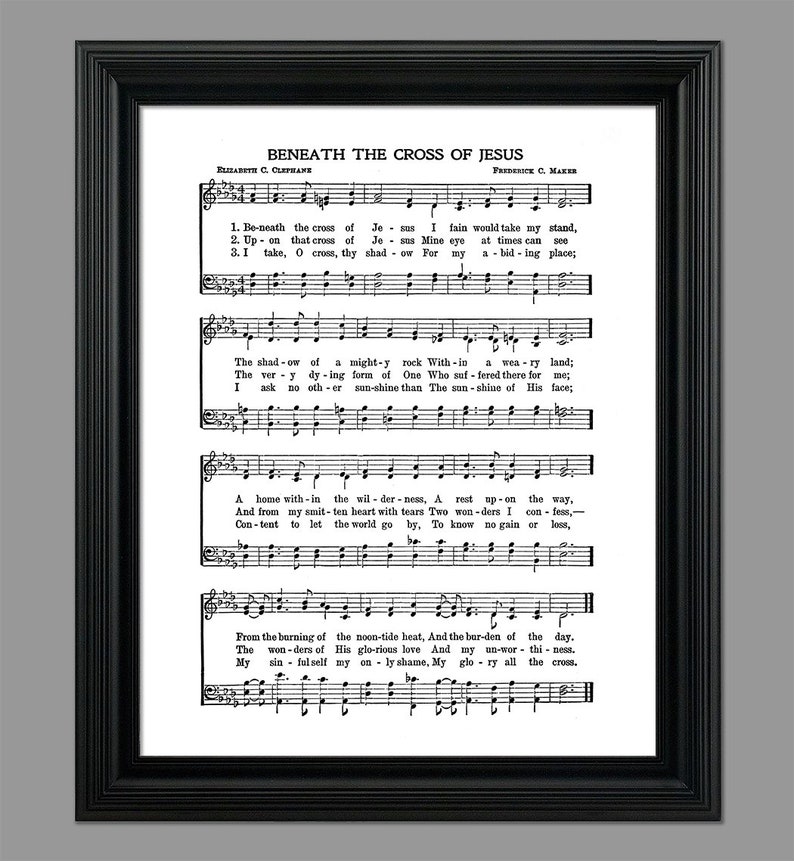 Beneath the Cross of Jesus Hymn Lyrics Hymnal Sheet Sheet Music Home Decor Inspirational Art Beneath the Cross of Jesus Hymn Lyrics Hymnal Sheet Sheet Music Home Decor Inspirational Art