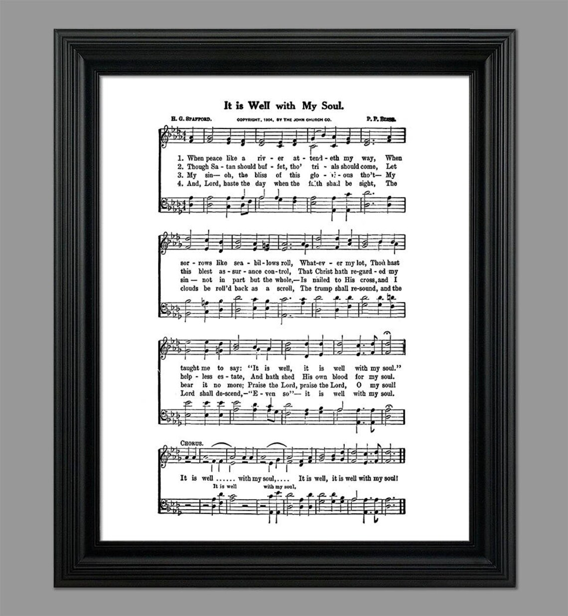 It is Well With My Soul Hymn Lyrics Hymnal Sheet Sheet Etsy