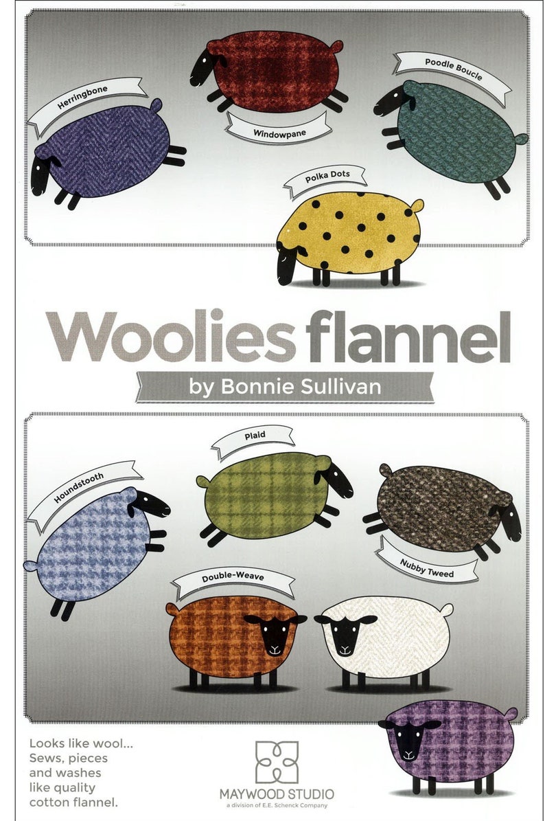 By the Yard WOOLIES FLANNEL Maywood Studio F18506-V Purple Polka Dots Bonnie Sullivan Fat Quarter