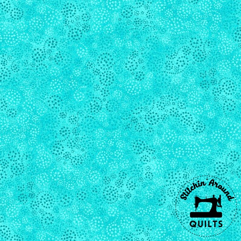 1817 39055 470 Swirled Dots Light Turquoise Sparkles Essentials Wilmington Prints