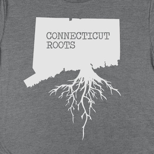 Connecticut Roots Shirt, Connecticut Shirts, Connecticut Gifts, State Map CT Print Gift TShirt