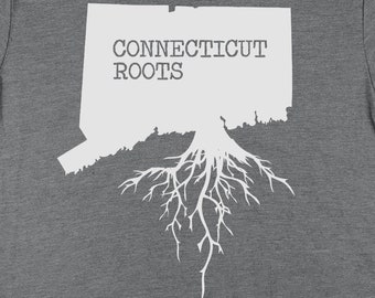 Chemise Connecticut Roots, chemises Connecticut, cadeaux Connecticut, carte de l'état CT impression cadeau Tshirt