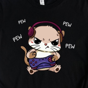 Gaming Cat Shirt, Gamer Gifts, Gamer Shirts, Cat Owner Gifts, Funny Videogaming Kitty Gift TShirt