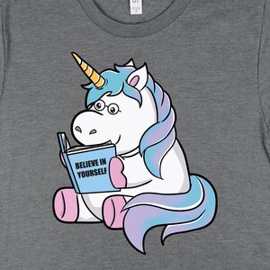 Believe In Yourself Unicorn Shirts, Unicorn T-Shirt, Reader Shirt, Reader Gift, Book Lover Shirts, Teacher Shirt, Motivational Bookworm Gift