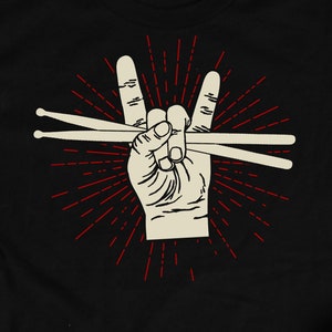 Drummer Hand Shirt, Drum Shirts, Drummer Gifts, Drumsticks Art, Rock Music Shirts, Band Shirts