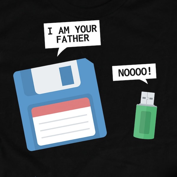 Camiseta de disquete y USB, camisetas de informática, regalos de ingeniero, camisetas divertidas de tecnología e informática, camiseta de regalo para padre de ingeniería o codificación