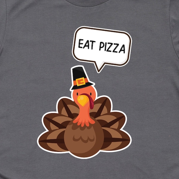 Camiseta divertida de Acción de Gracias con pizza, regalos de Acción de Gracias, arte de Acción de Gracias, camisetas veganas, camiseta vegetariana con pavo y derechos de los animales.