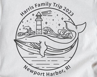 Custom Family Beach Trip Shirts, Coastal Vacation Gifts, New England Shirts, Personalized Matching T-Shirts
