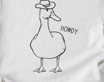 Cowboy Duck Howdy Shirt, Duck Shirts, Duck Art, Duck Gifts, Country Shirts, Animal Art, Cowboy Shirts, Western Shirt