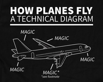 Plane Shirts, Pilot Shirts, Flying Shirts, How Planes Fly Magic Shirt, Airplane Shirts, Pilot Gifts