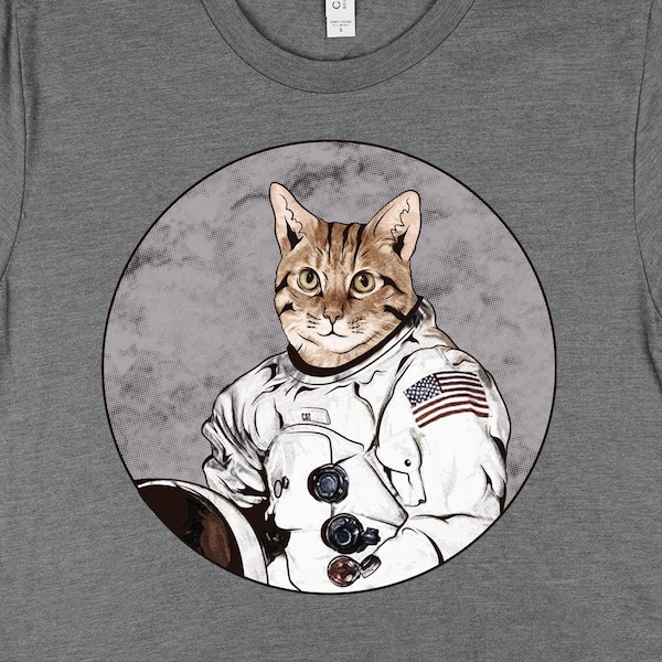 Camiseta de gato astronauta, camiseta de gato, camiseta del espacio exterior, regalo de gato, arte de gato, camiseta de regalo de ciencia de gatito espacial
