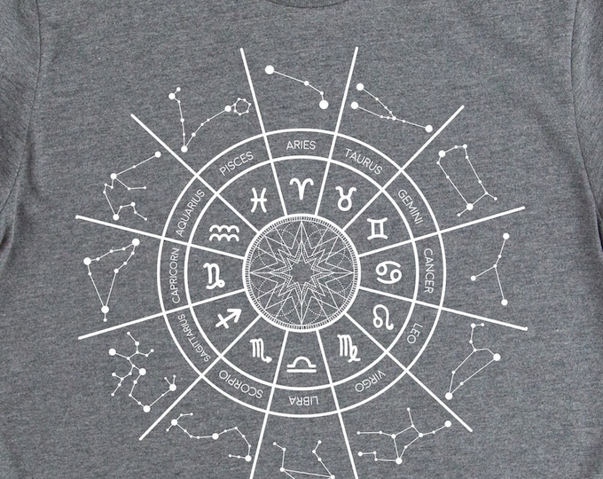 Astrology Zodiac Signs Circle Shirt, Astrology Shirts, Zodiac Signs Shirt, Horoscope Gifts, Horoscope and Constellations Gift TShirt