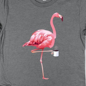 Flamingo Coffee Shirt, Flamingo Gifts, Coffee Gifts, Caffeine Lover Gifts, Morning Person or Barista Gift TShirt