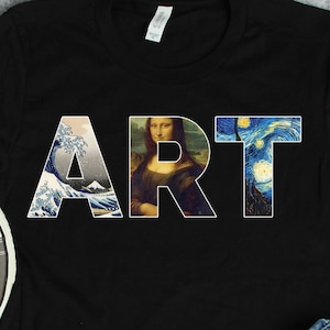 Famous Art Shirts, Art Gifts, Mona Lisa Shirt, Van Gogh Shirts, Great Wave Shirts, Artist and History Print Gift TShirt
