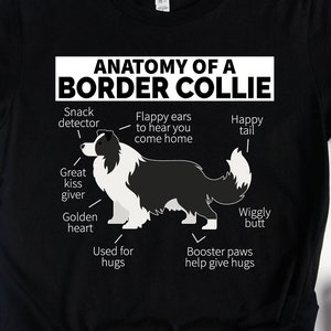 Anatomy of a Border Collie Dog Shirt, Border Collie Shirts, Border Collie Gifts, Pet Dog Owner Animal Lover Gift TShirt