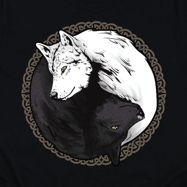 Wolf Yin Yang Balance Shirt • Wolves Spirit Animals Black and White Gift TShirt