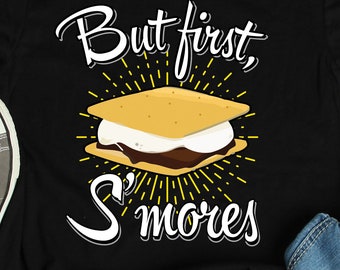 Maar First Smores-shirt, campingshirts, Smores-cadeaus, familievakantieshirts, grappige kampshirts