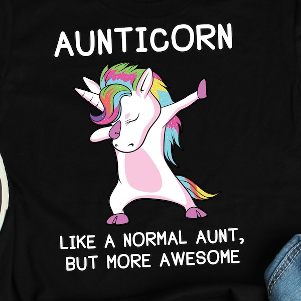 Camisetas de tía, regalos para tía, camisetas para tía, camiseta de tía unicornio, regalo de cumpleaños para tía nueva o regalo para hermana.