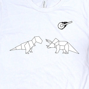 Dinosaur Match Extinction Shirts, Dinosaur Art, Origami Animals Shirts, Arts and Crafts Japanese Art Gift TShirt, T-Rex TShirt