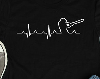 Camiseta de jugador de béisbol con latidos del corazón, camisetas de béisbol, regalos de béisbol, camisetas de equipo de béisbol, camiseta de entrenador de béisbol, arte de béisbol