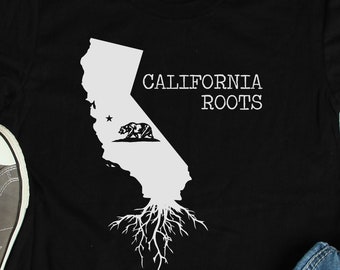 Chemise California Roots, chemise Californie, cadeau Californie, art californien, carte de l'état de la Californie cadeau Tshirt