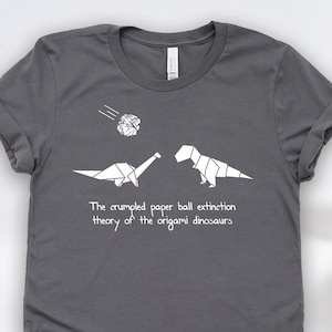 Origami Dinosaurs Shirts, Origami Shirts, Origami Art, Japanese Art, Papercraft Shirts, Origami Gifts, Science Shirts, Dinosaur Gifts
