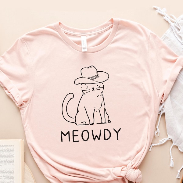 Meowdy Shirt, Cowboy Cat Shirt, Western Shirts, Cat Gifts, Cowboy Shirts, Funny Gifts, Cowboy Hat Shirt