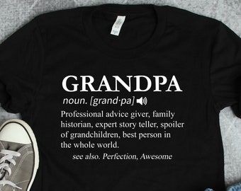 Grandpa Definition Pop Pop Shirt, Grandpa Shirts, Grandpa Gifts, Father's Day Grandfather and Birthday Gift TShirt
