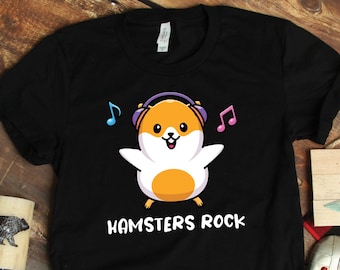 Hamster Shirts, Hamster Gifts, Hamsters Rock Animal Lover Shirt, Pet Hammy Shirts, Musician Gift TShirt