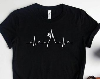 Mountain Climbing Shirts, Mountain Climbing Gifts, Mountain Heartbeat Shirt, Rock Climbing Shirts, Rock Climbing Gifts