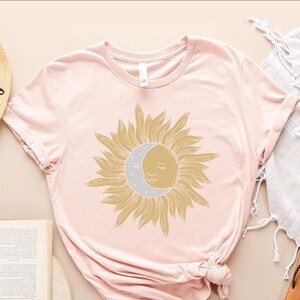 Sun Moon and Stars Celestial Shirt, Moon Shirt, Astronomy Shirt, Boho Astrology Gift TShirt