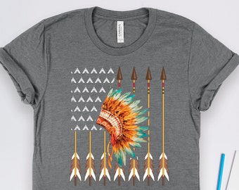 Native American Indian Pride Flag Shirt, Proud Native American Heritage Shirts, Native American Art