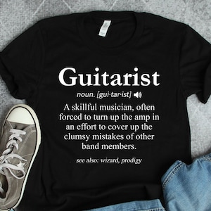 Gitarrist Definition Shirt, Gitarrist Shirts, Gitarren Geschenke, Gitarrist Shirt, Rockmusik und Band Geschenk TShirt