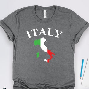 Camiseta con la bandera del mapa de Italia, camisetas de Italia, camiseta con los colores de la bandera italiana, camiseta de herencia italiana, camiseta de regalo de recuerdo de Italia
