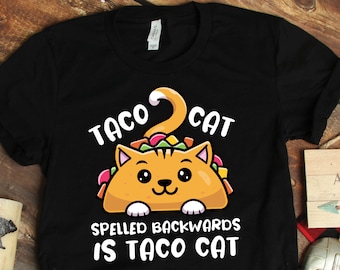 Smooffly Mens Taco Cat Space Fashion Crew-Neck Coton Short Sleeve T Shirts