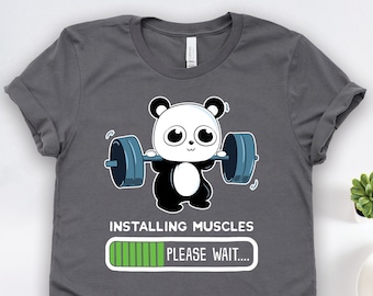 Camiseta de panda de levantamiento de pesas, camisetas de panda, camisetas de entrenador, camisetas con pesas, regalos de panda
