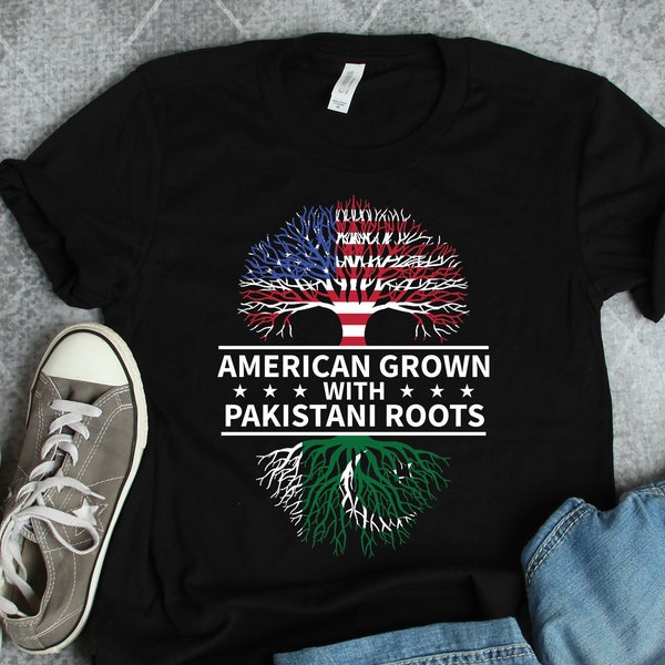Pakistani Roots Shirts, Pakistani American Grown Shirt, Pakistan Shirts, Pakistan Flag Shirts, Pakistan Heritage Gifts