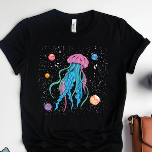 Space Jellyfish Shirt, Space Shirts, Animal Shirts, Space Art, Outer Space Shirts, Marine Life Shirts, Science Shirts, Jellyfish Art